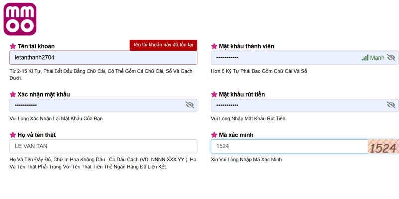 Đăng Ký MMOO Nhanh Chóng Hướng Dẫn Đầy Đủ Từ A Đến Z 11 Khách hàng cần phải cung cấp đủ thông tin cần thiết cho MMOO